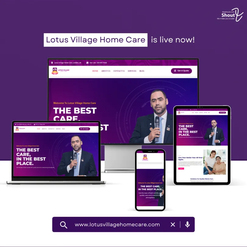 Lotus Village Home Care website project artwork from the ShoutX portfolio