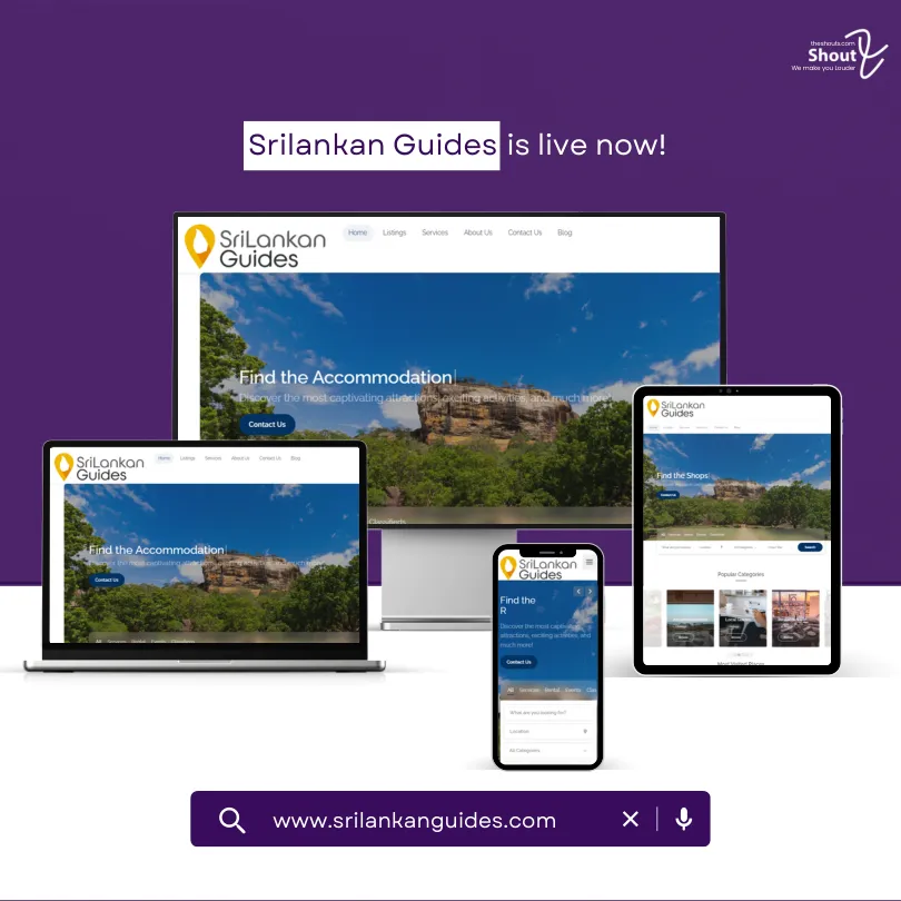 Sri Lankan Guides website project artwork from the ShoutX portfolio