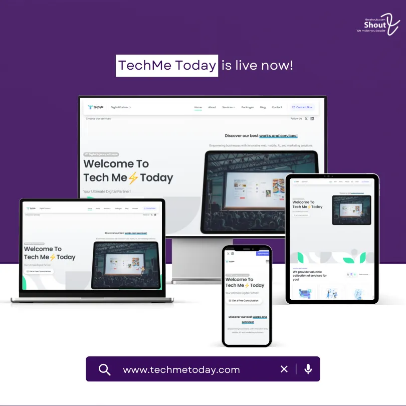 TechMeToday website project artwork from the ShoutX portfolio