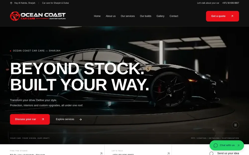 Ocean Coast Car Care website project